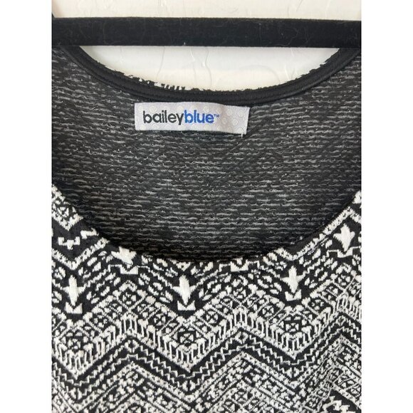 Bailey Blue Juniors Sz XL Sheer Lace Waistline Novelty Print Black and White Tan - Picture 3 of 7